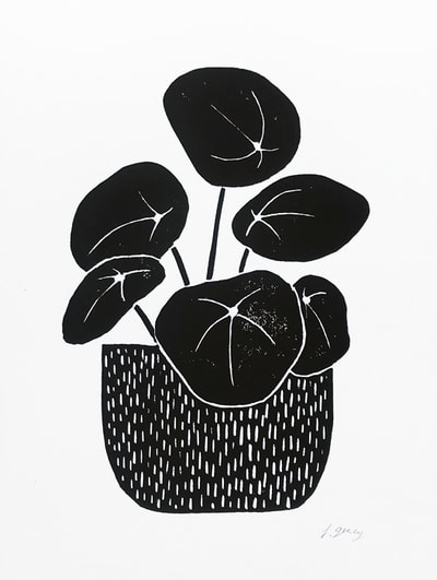 Botanical Block Print by San Diego Artist Jacki Geary
